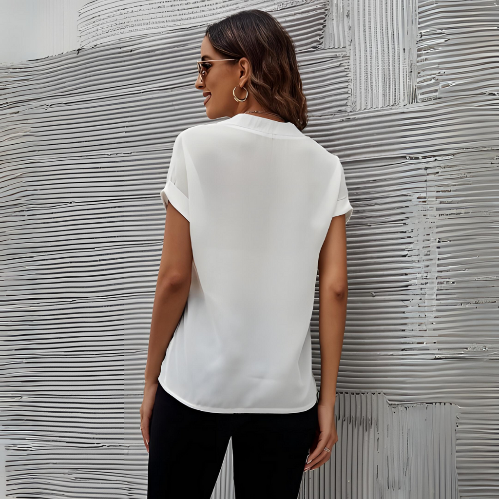 Valenzora | Weiße Bluse für Damen | Kurzarm