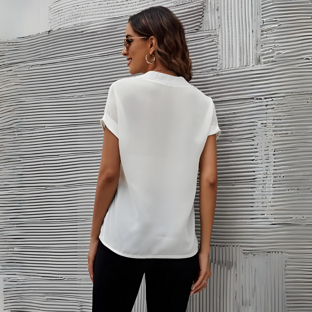 Valenzora | Weiße Bluse für Damen | Kurzarm