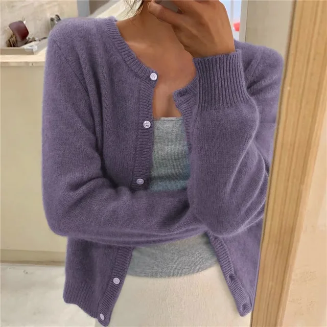 Valenzora | Solid-color knit women's jacket for comfort