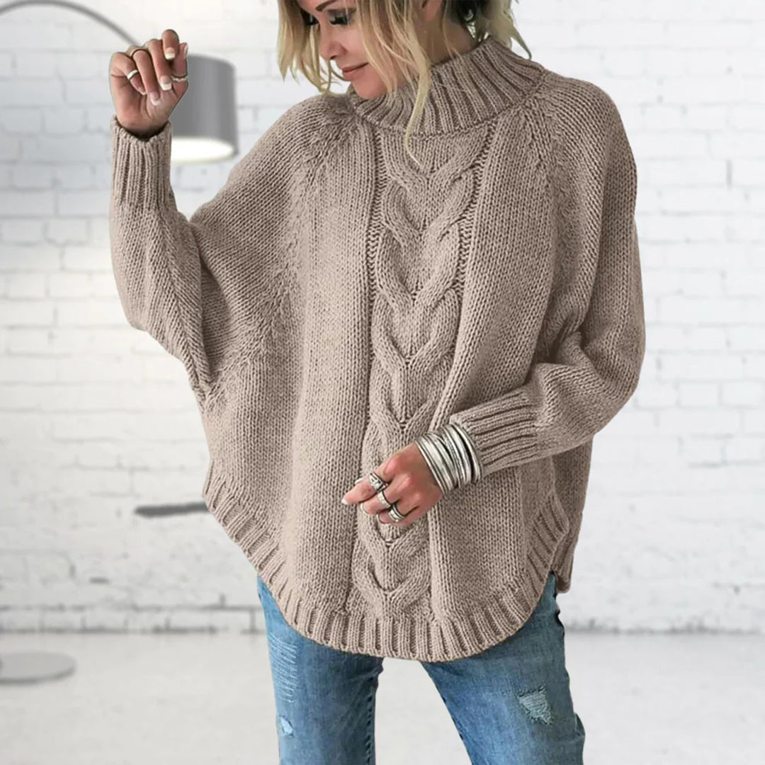 Valenzora - Women's chunky knit roll-neck sweater