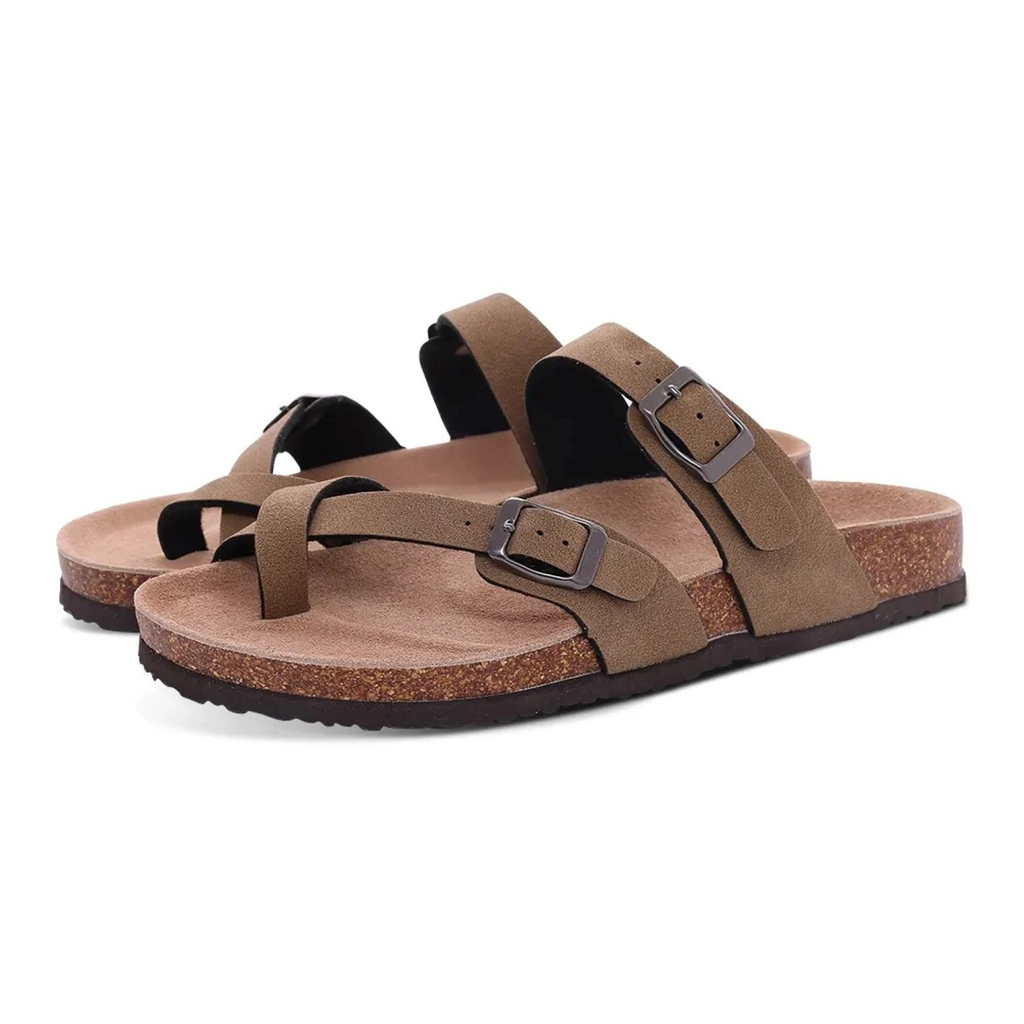 Valenzora | Suede Women's Sandals with Double Strap