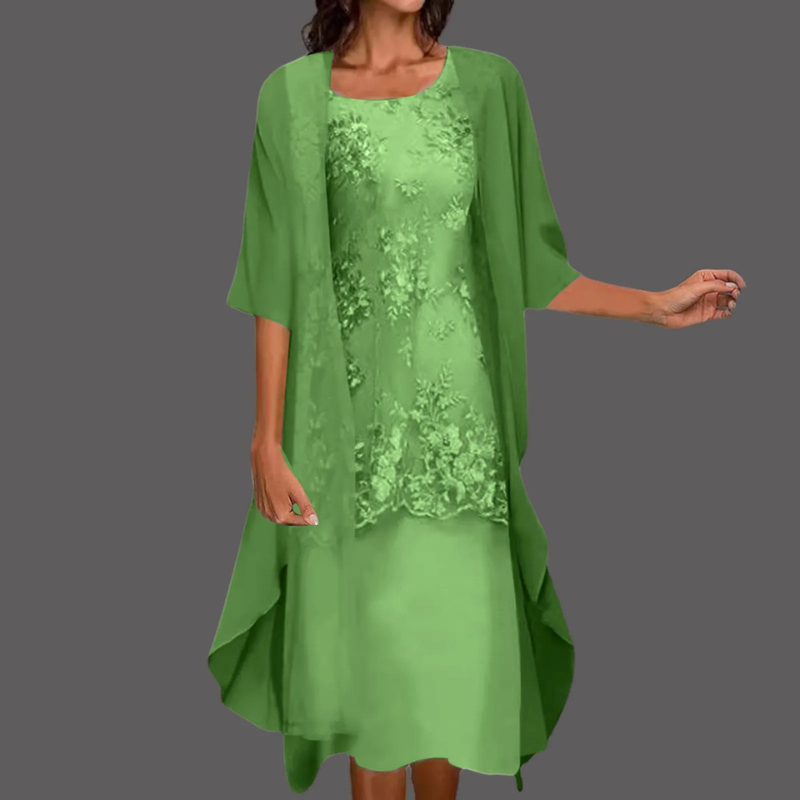 Valenzora | Women's Stylish Midi Dress with Cardigan