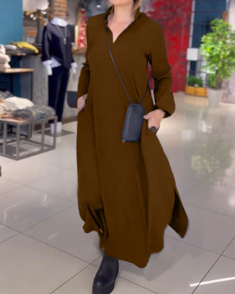 Valenzora long dress with side slit