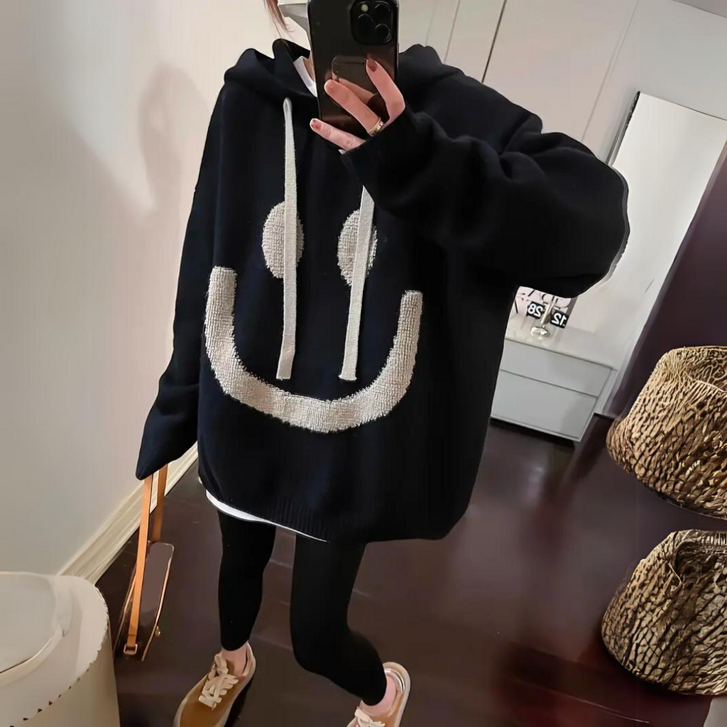 Valenzora | Hoodie with Smiley Print for Women