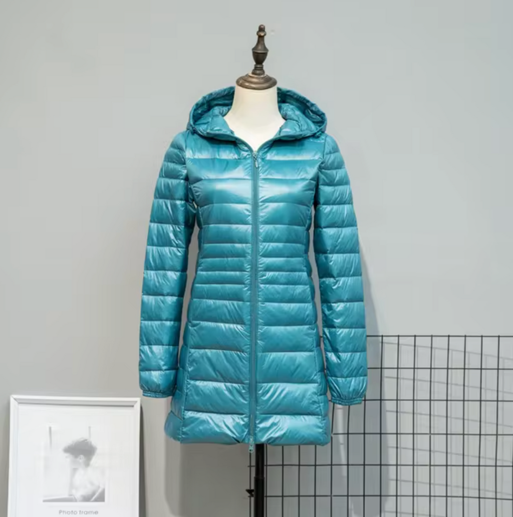 – Puffer coat with hood
