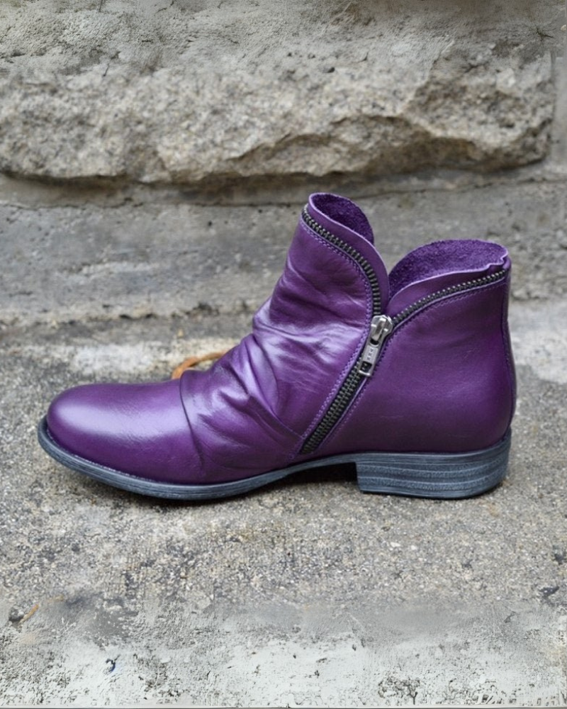 Valenzora | Lederstiefel mit Reißverschluss