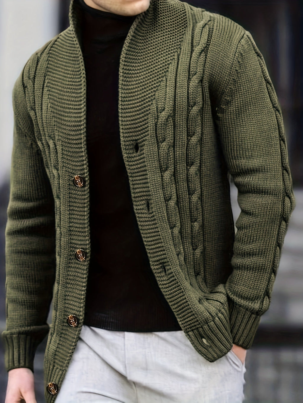 Valenzora | Zopfstrickjacke mit Knöpfen