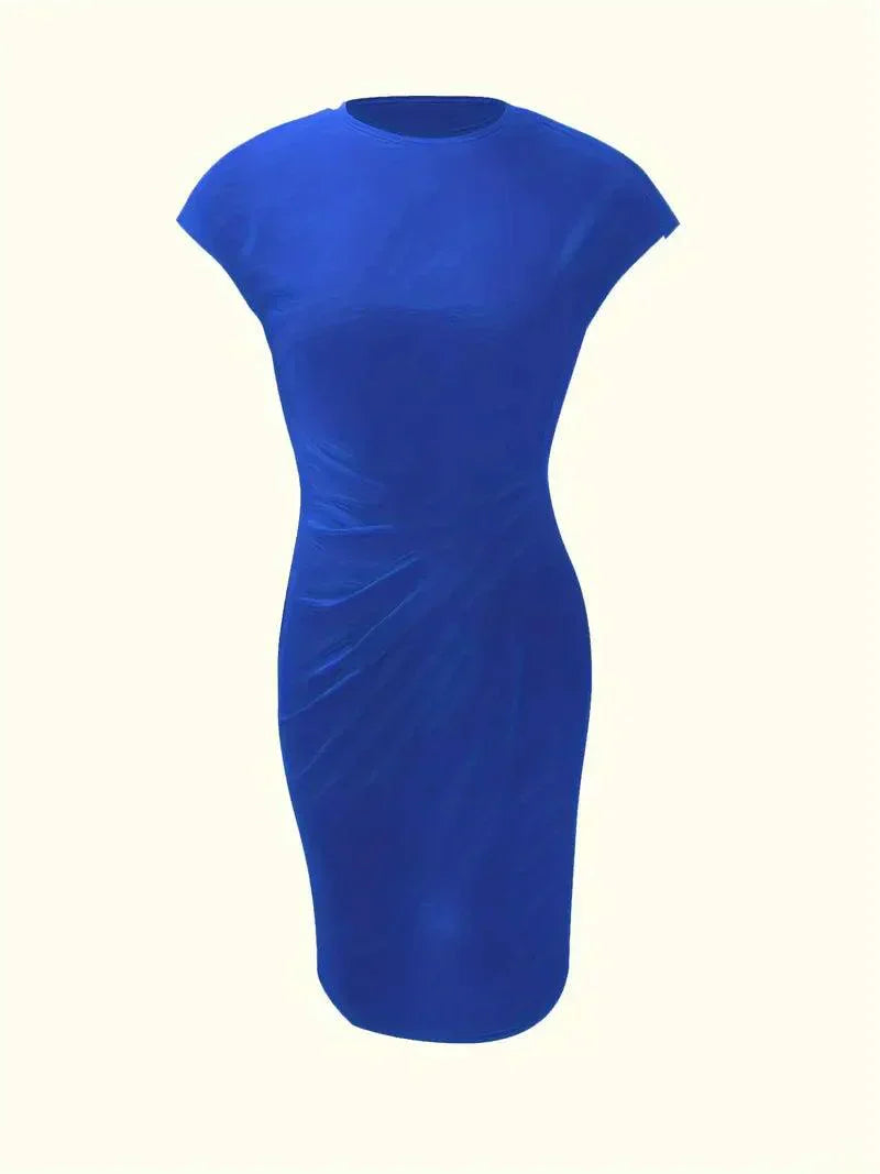 Valenzora | Stylish slim dress with round neckline