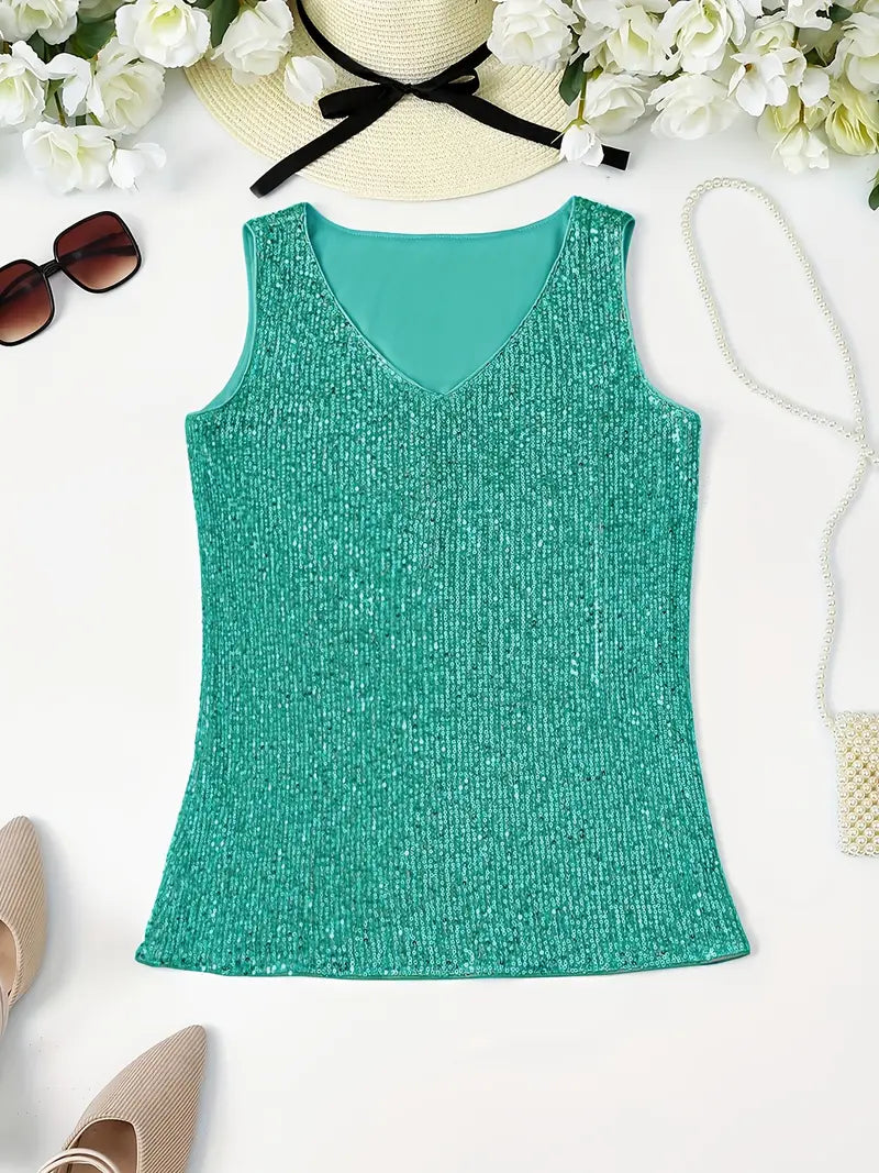 Valenzora | Elegantes, ärmelloses Top mit Pailletten