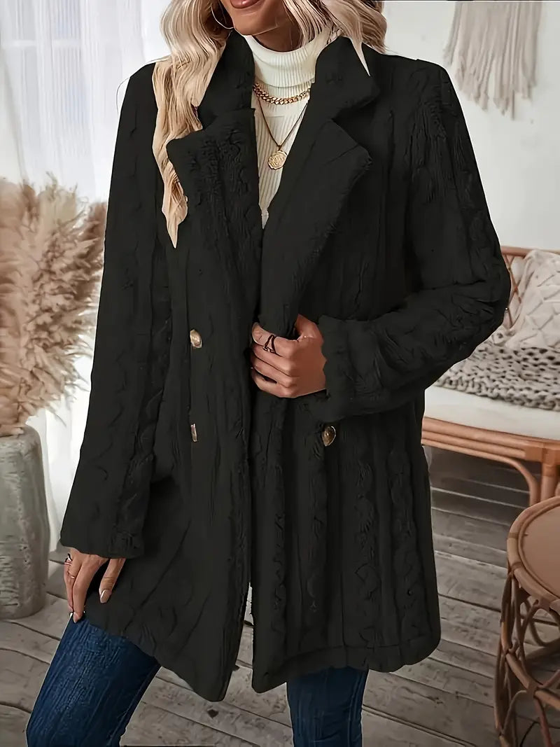 Valenzora | Soft, solid-color thermal coat with long sleeves