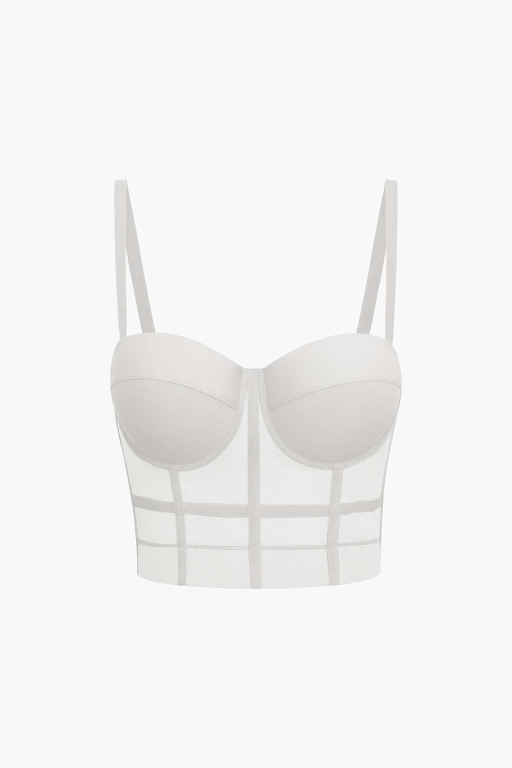 Valenzora | Figurbetontes Bustier-Top mit Bügelkörbchen und transparenter Mesh-Struktur