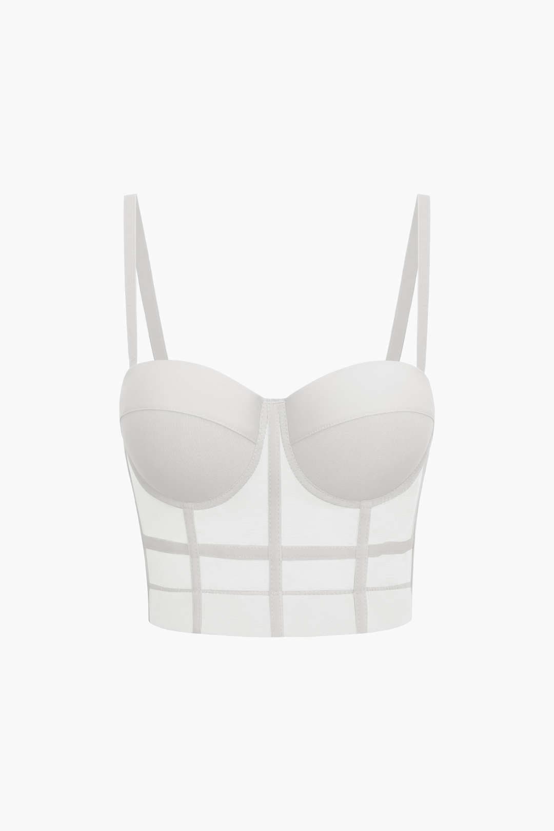 Valenzora | Figurbetontes Bustier-Top mit Bügelkörbchen und transparenter Mesh-Struktur