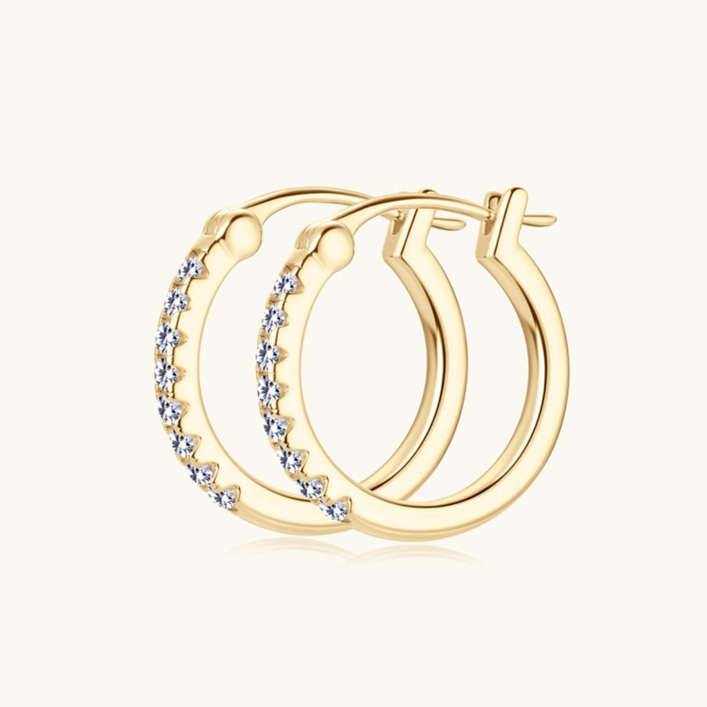 Valenzora | 925er Sterlingsilber Moissanit Huggie Ohrringe