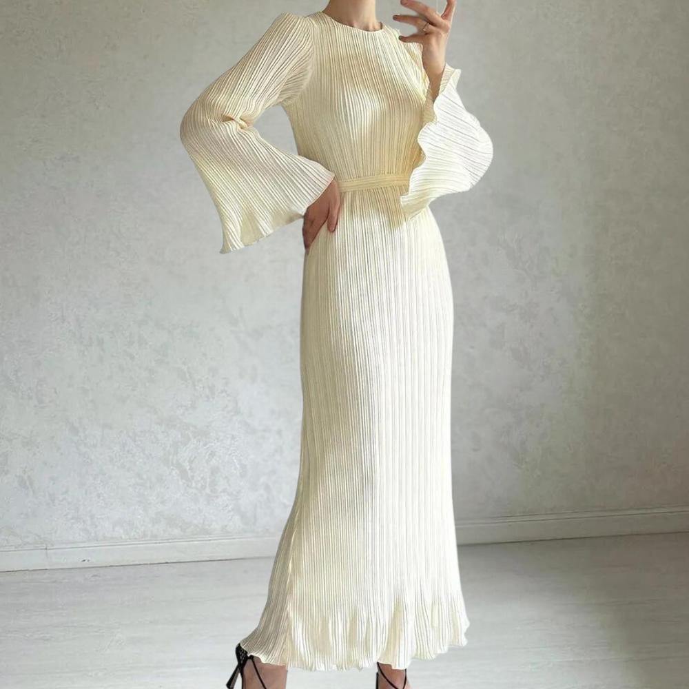 Valenzora | Elegantes plissiertes Maxikleid für Damen