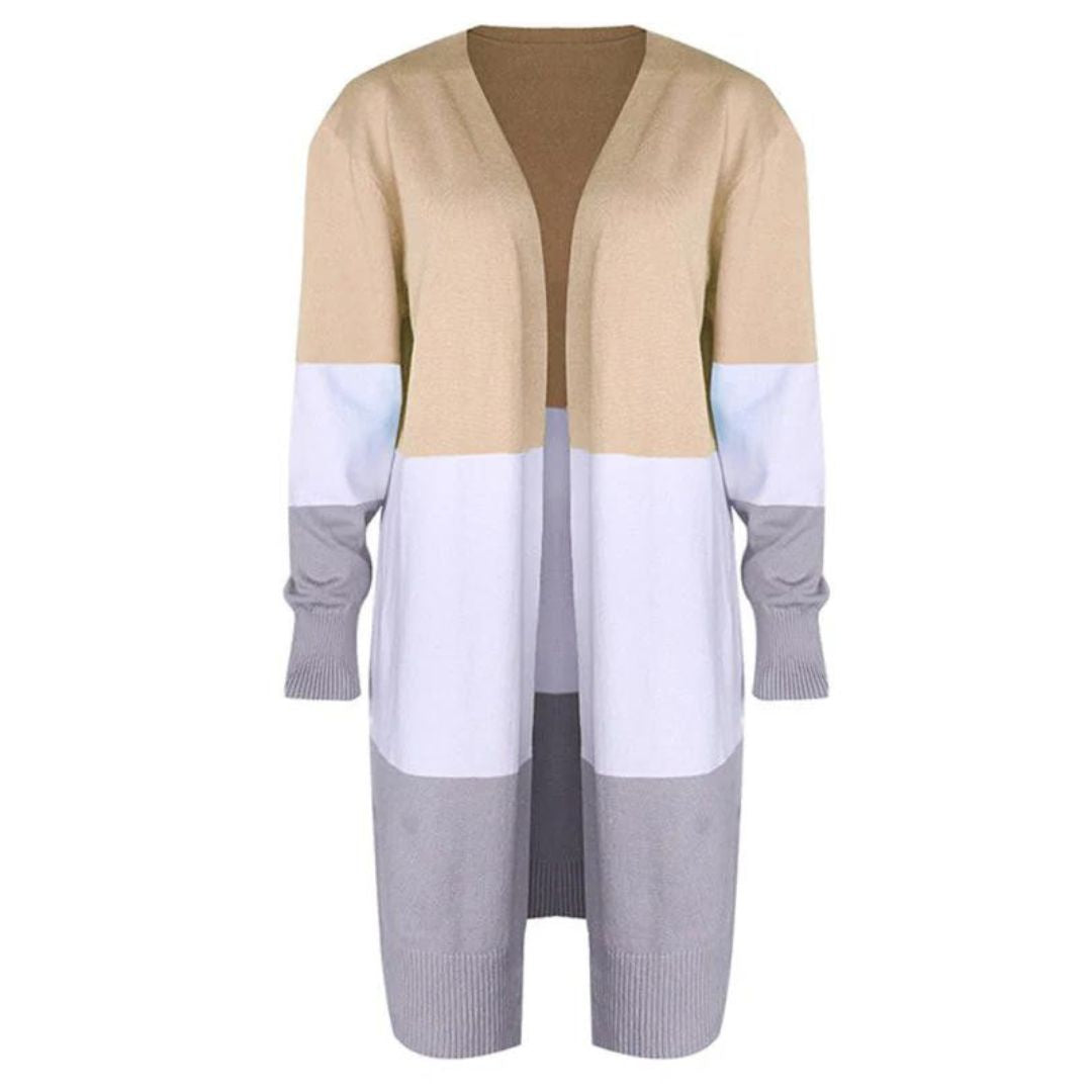 Valenzora | Cardigan with color blocking and open front
