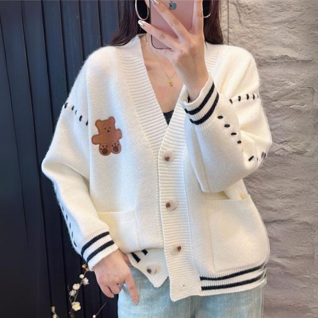 Cardigan with contrasting details