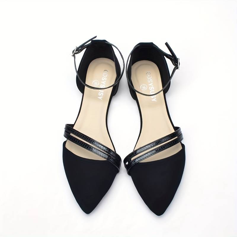 Valenzora | Lightweight flat sandals with buckle and pointed toe