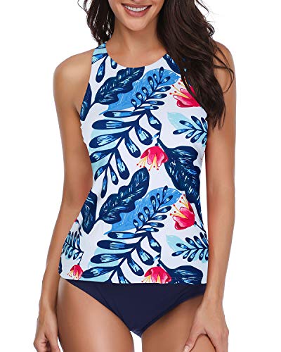 Valenzora | Hochgeschlossener Tankini mit Neckholder, Schaufelrücken und Shorts