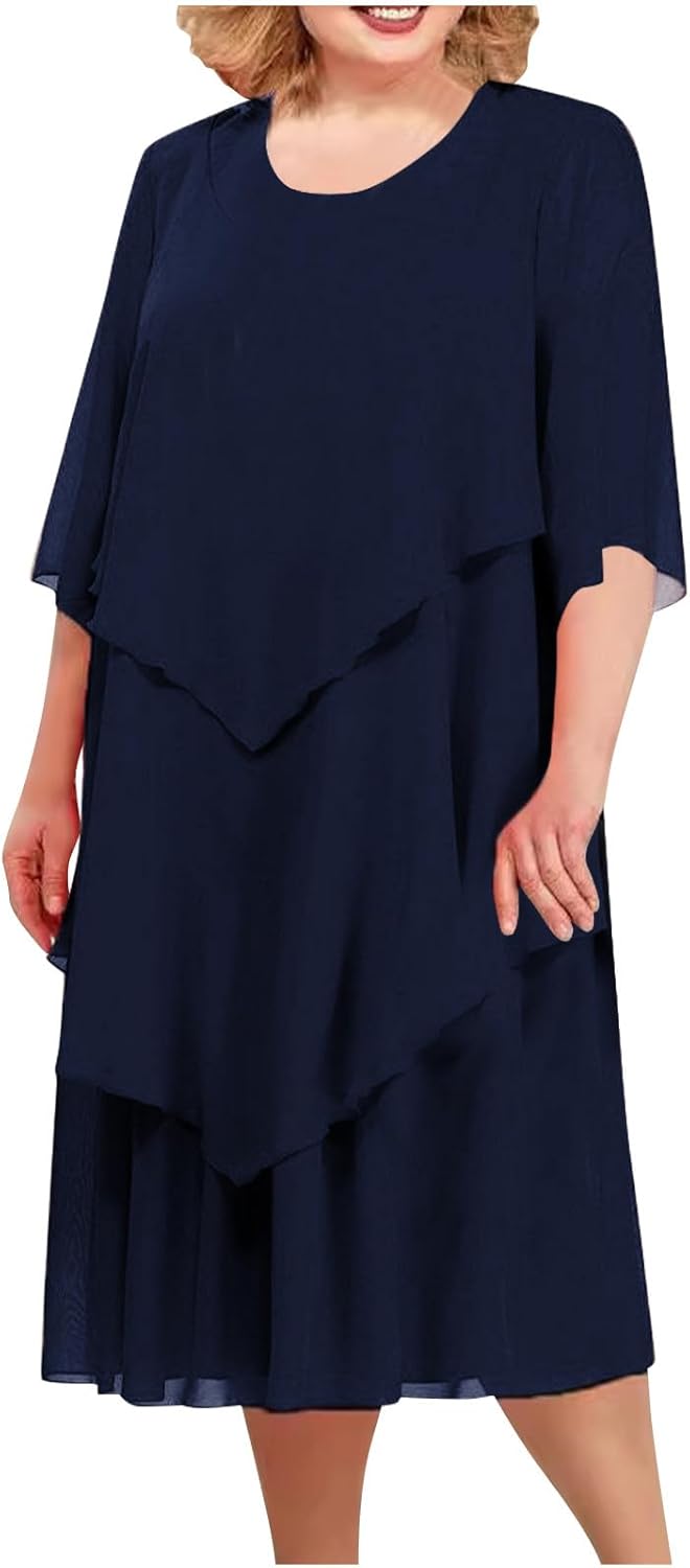 Valenzora | Elegant chiffon dress with a layered look