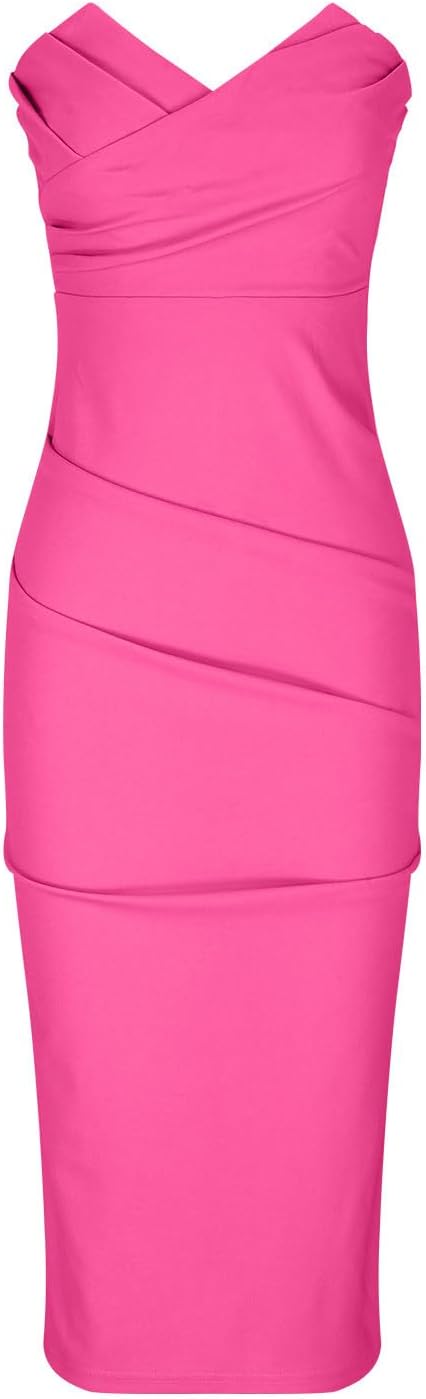 Magner™ – Strapless Midi Party Dress with Back Slit, Elegant Cocktail Dress for Evenings & Events