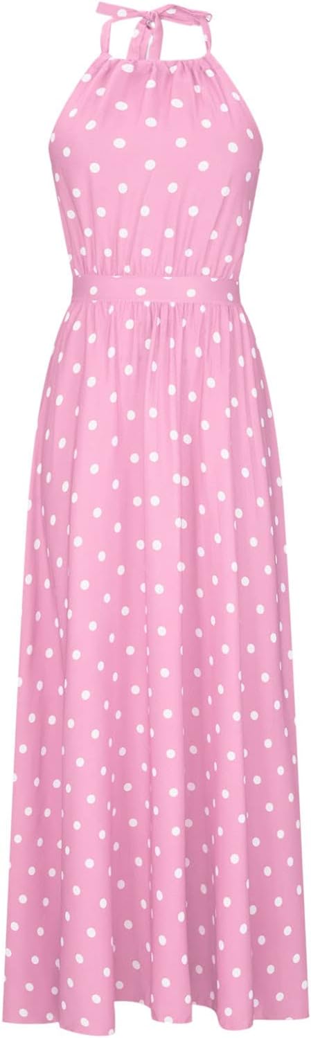 Valenzora | Boho Print Patchwork Halter Pleated Dresses