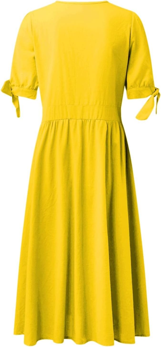 Valenzora | Elegante Freizeitkleider mit V-Ausschnitt und Schnallenverschluss