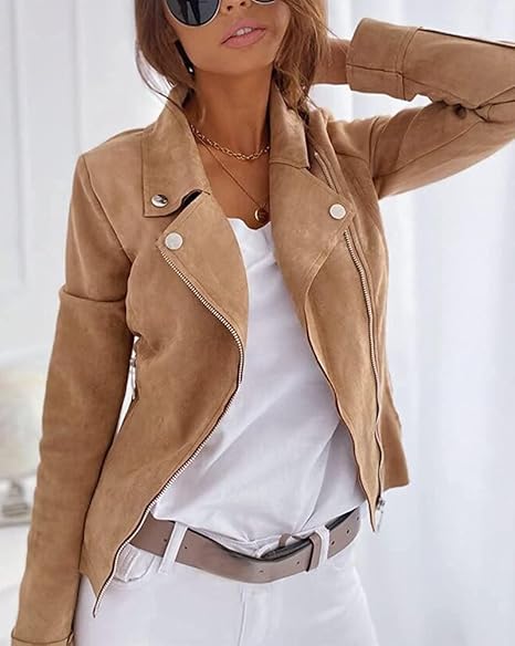 Valenzora Wildlederjacke | Elegante Jacke in Wildlederoptik für Damen