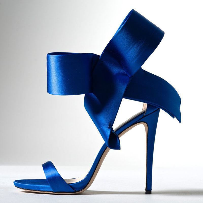 Valenzora | Summer Plus Size Bow Ankle Strap High Heel Sandals for Women