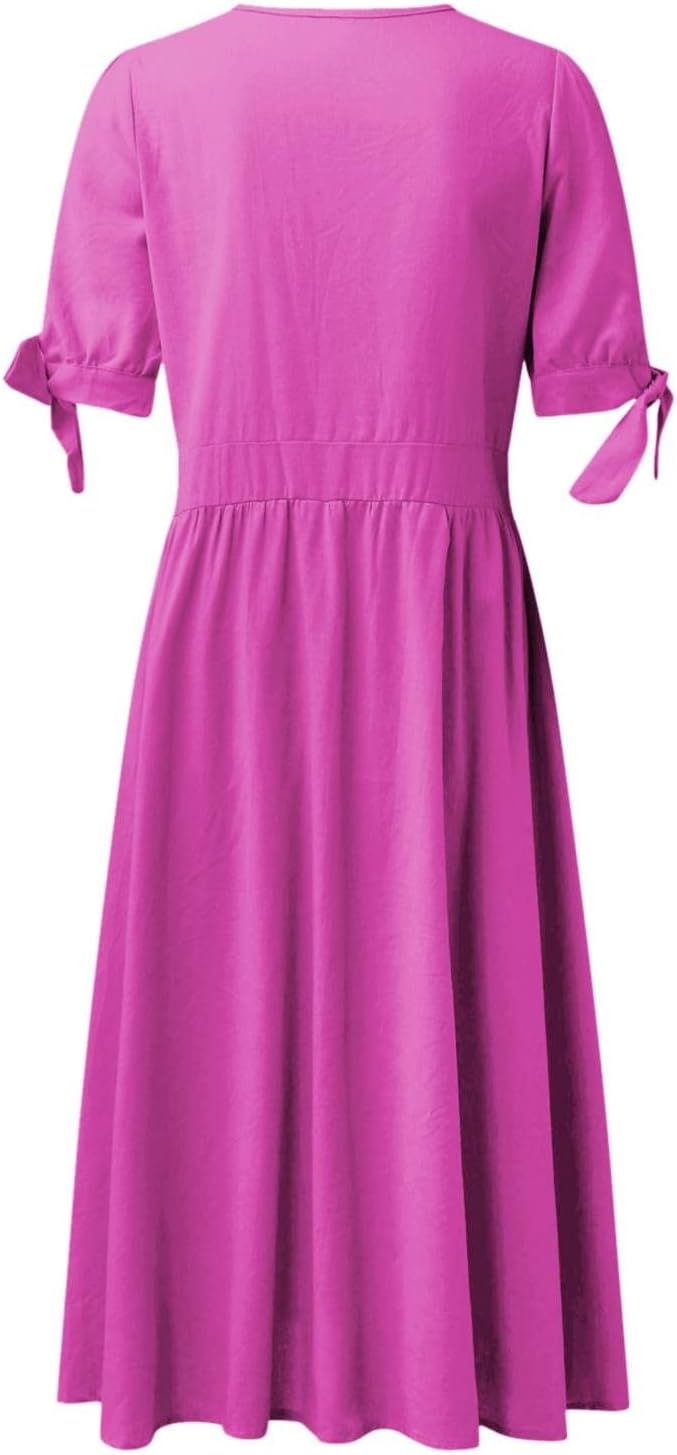 Valenzora | Elegante Freizeitkleider mit V-Ausschnitt und Schnallenverschluss