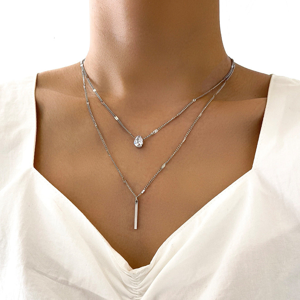 Valenzora | Halskette Glitzer Gold Anhänger Set Vintage Schmuck