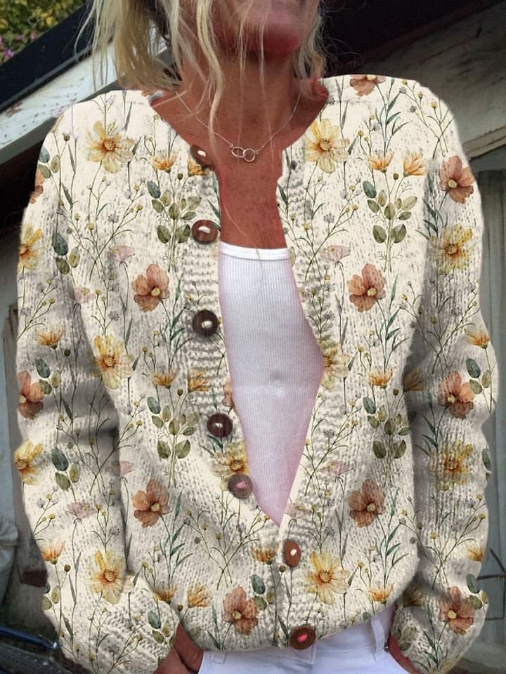 Valenzora | Stylish floral pattern cardigan