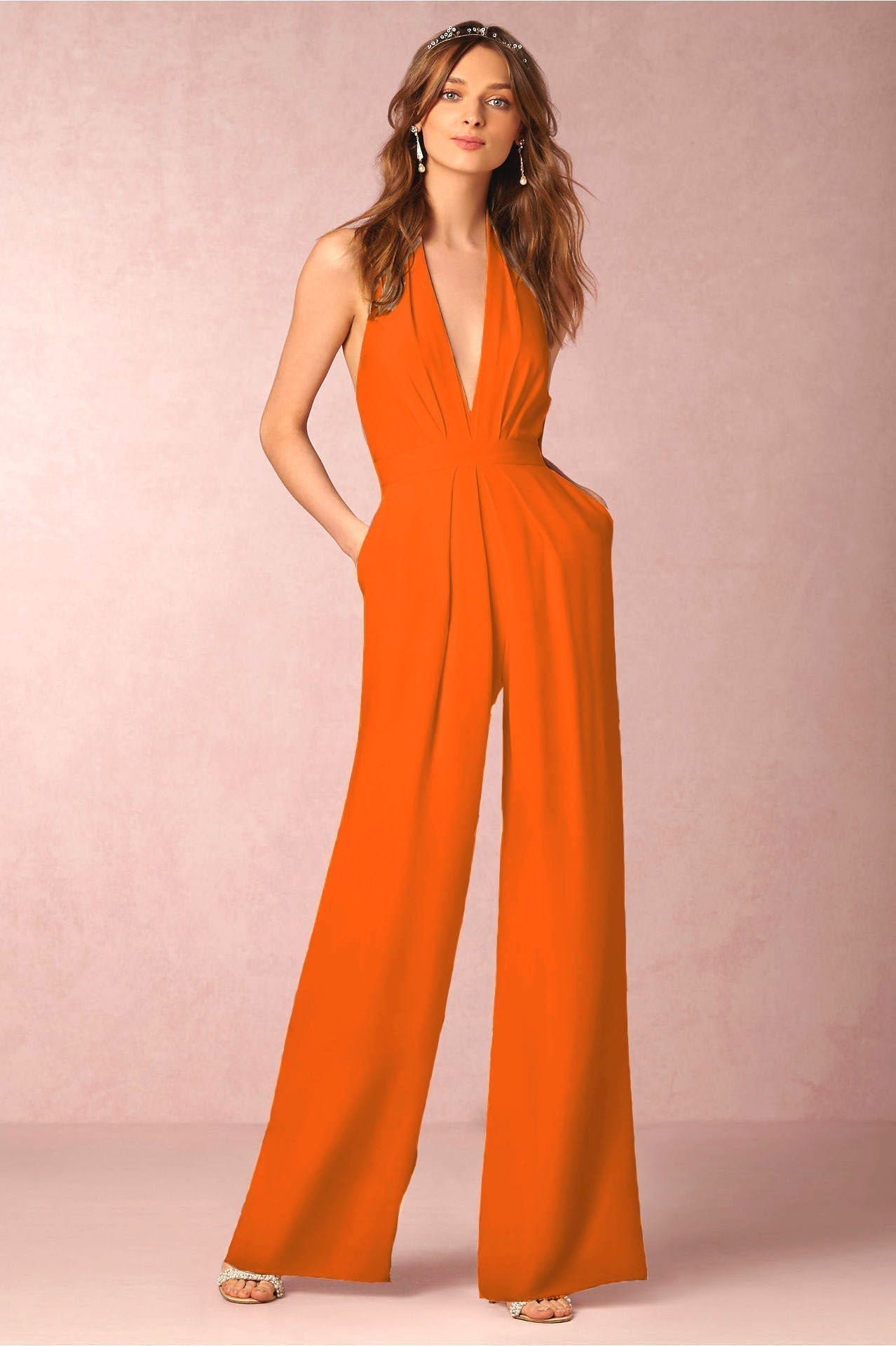 Valenzora | Sleeveless Halterneck Jumpsuit