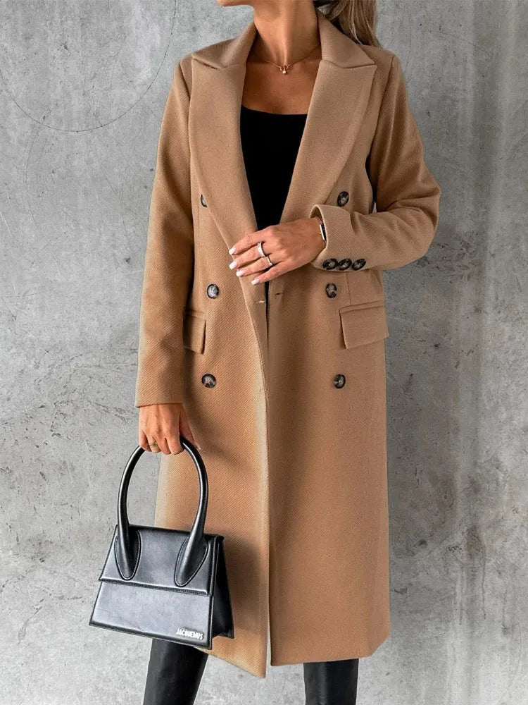 Winter jacket with lapel for women