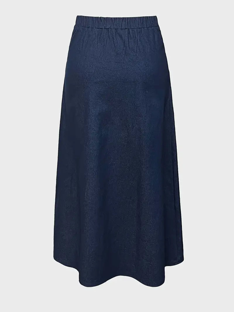 Valenzora | A-line denim maxi skirt