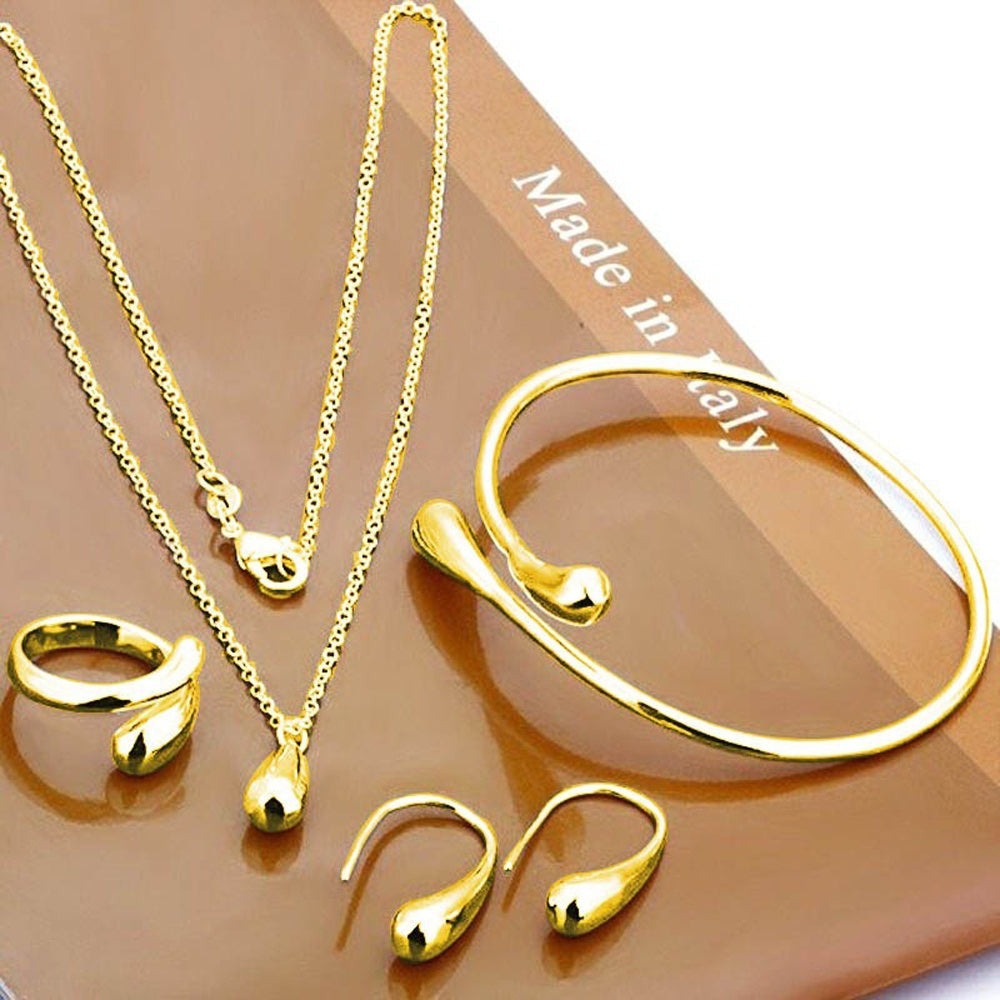 Valenzora | Four-piece jewelry set with water droplet design, made of S925 silver