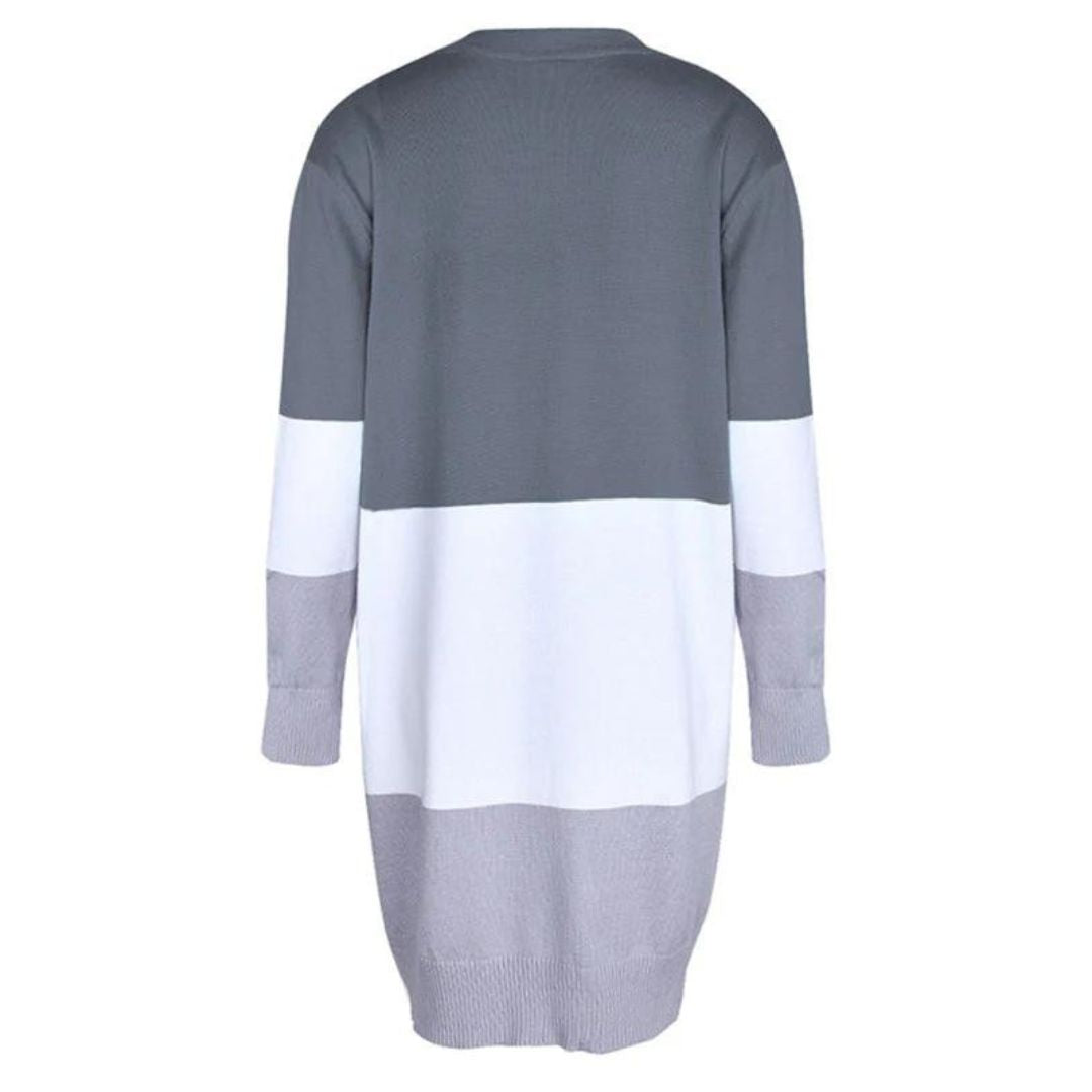 Valenzora | Cardigan with color blocking and open front