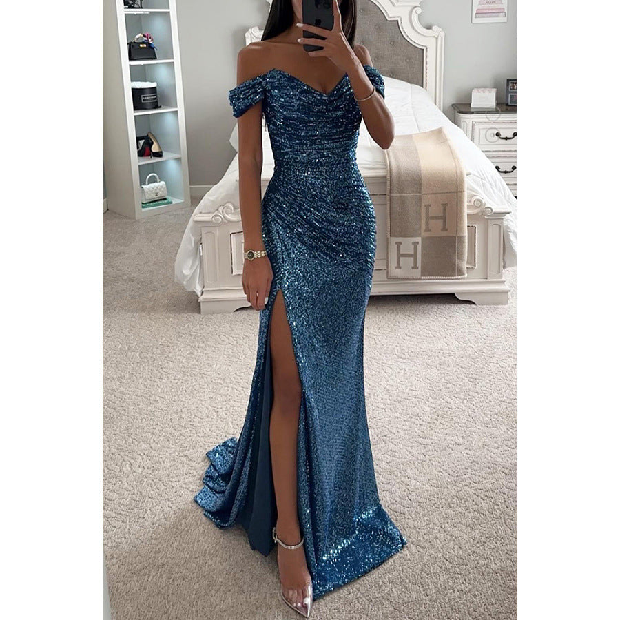 Valenzora | Festliches Paillettenkleid mit Schlitz