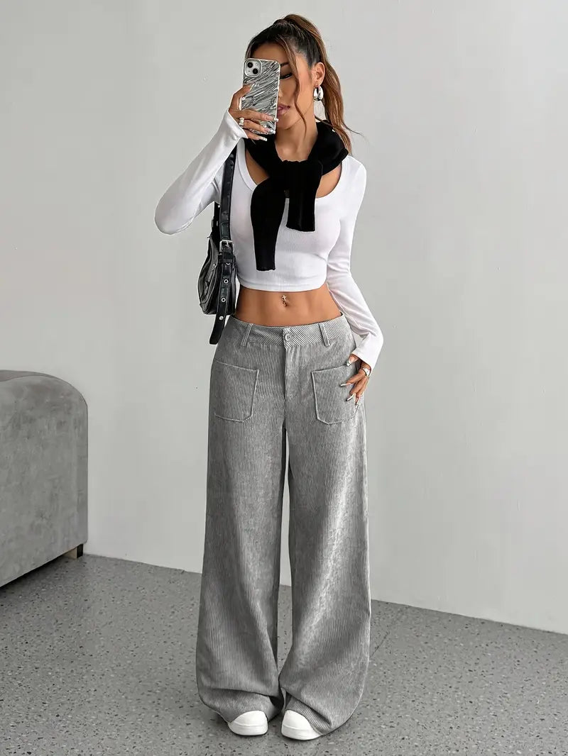 Valenzora | Wide-Leg Corduroy Trousers for Women