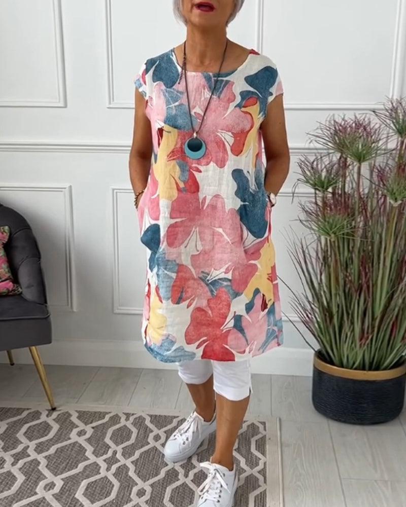 Valenzora | Sommerkleid mit asymmetrischem Schnitt und hohem Schlitz