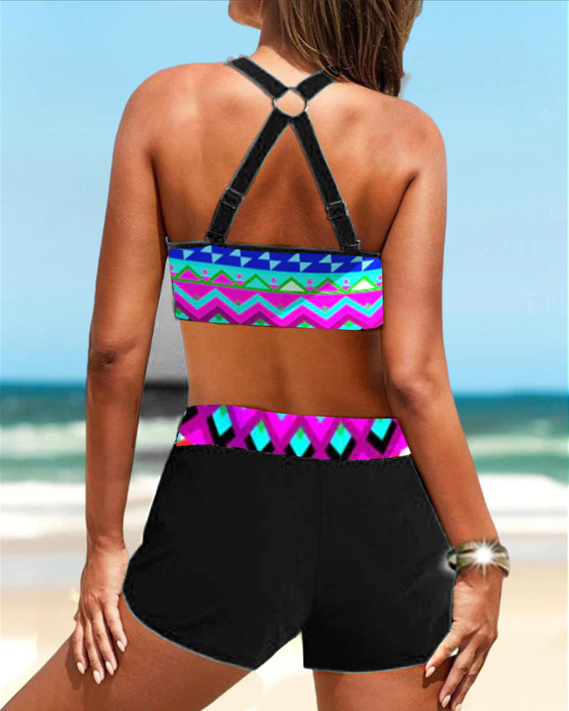 Valenzora | High-cut bikinis with geometric print
