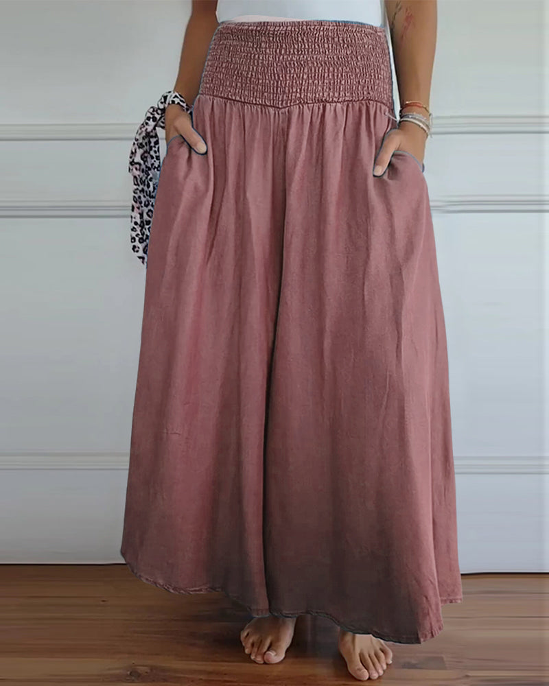 Valenzora | Trousers with elasticated waistband and wide legs