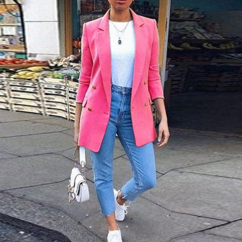 Valenzora | Women's Blazer Elegant Long Blazer with 3/4 Sleeves, Ideal for Business Looks