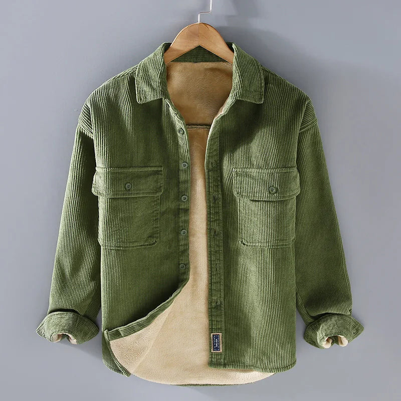Valenzora | Casual long-sleeved corduroy shirt with pockets