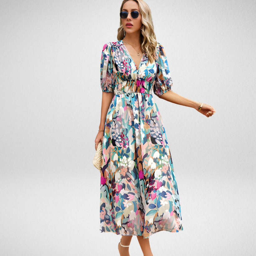 Valenzora | Midi dress with three-quarter sleeves