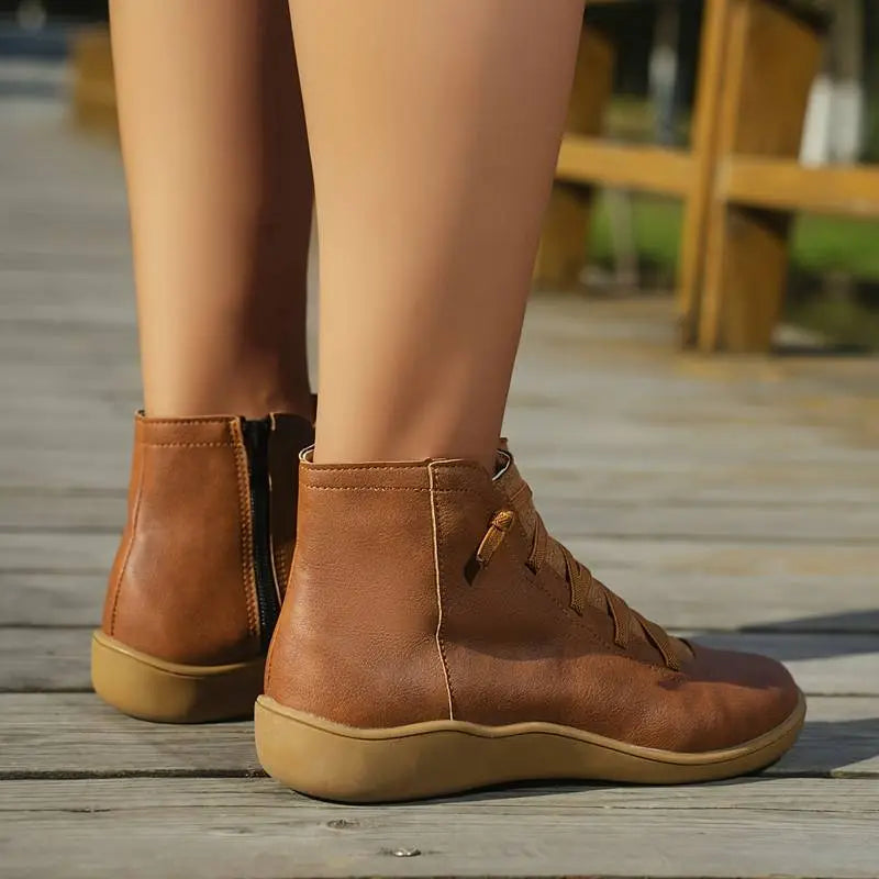 Valenzora | Damen-Stiefeletten – bequemer Schnürverschluss