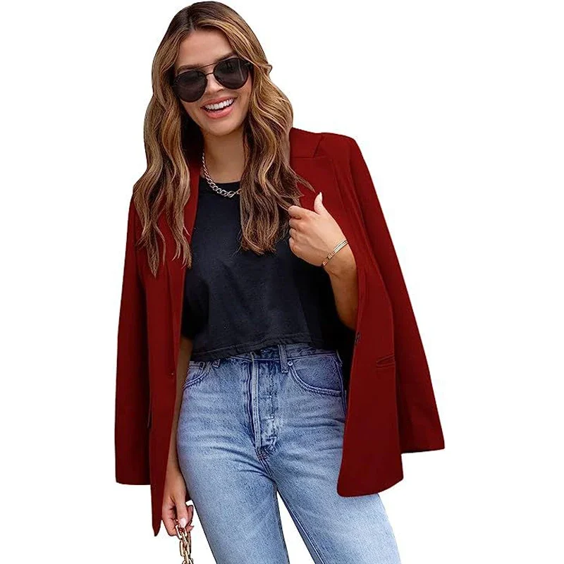 Valenzora | Langer Damenblazer mit Pattentaschen und tailliertem Schnitt