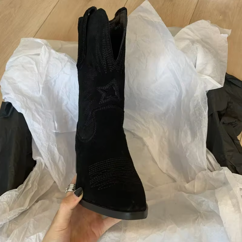 Embroidered vintage boots