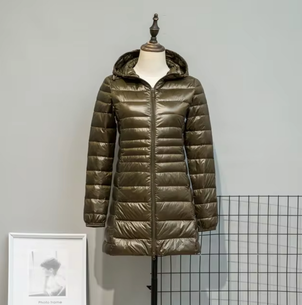 – Puffer coat with hood