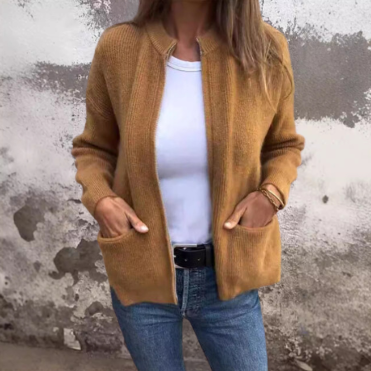 Valenzora | Superweicher, warmer Cardigan mit Reißverschluss