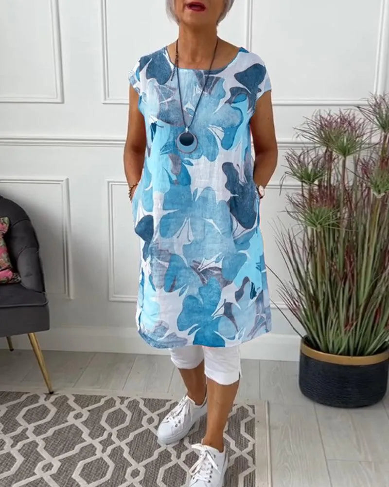 Valenzora | Sommerkleid mit asymmetrischem Schnitt und hohem Schlitz